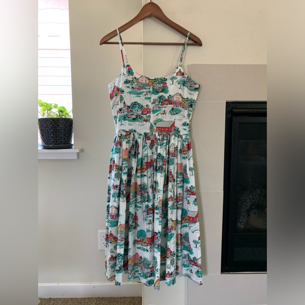Bernie Dexter Womens Retro Chelsea Dress M Pinup USA Fit & Flare rockabilly vtg - Picture 3 of 14